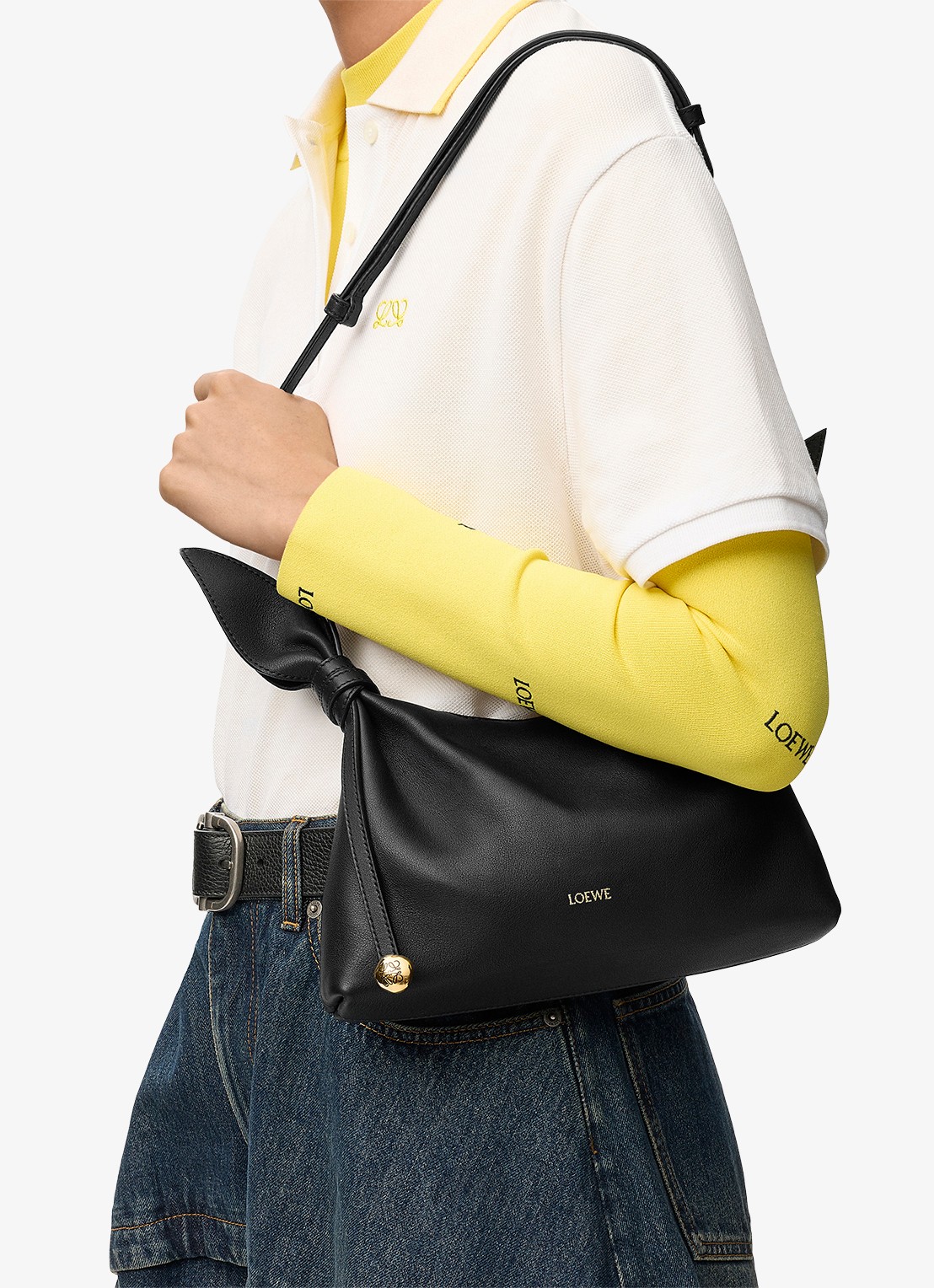 LOEWE Scarf Mini schoudertas van kalfsleer  - voorkant 8 zwart