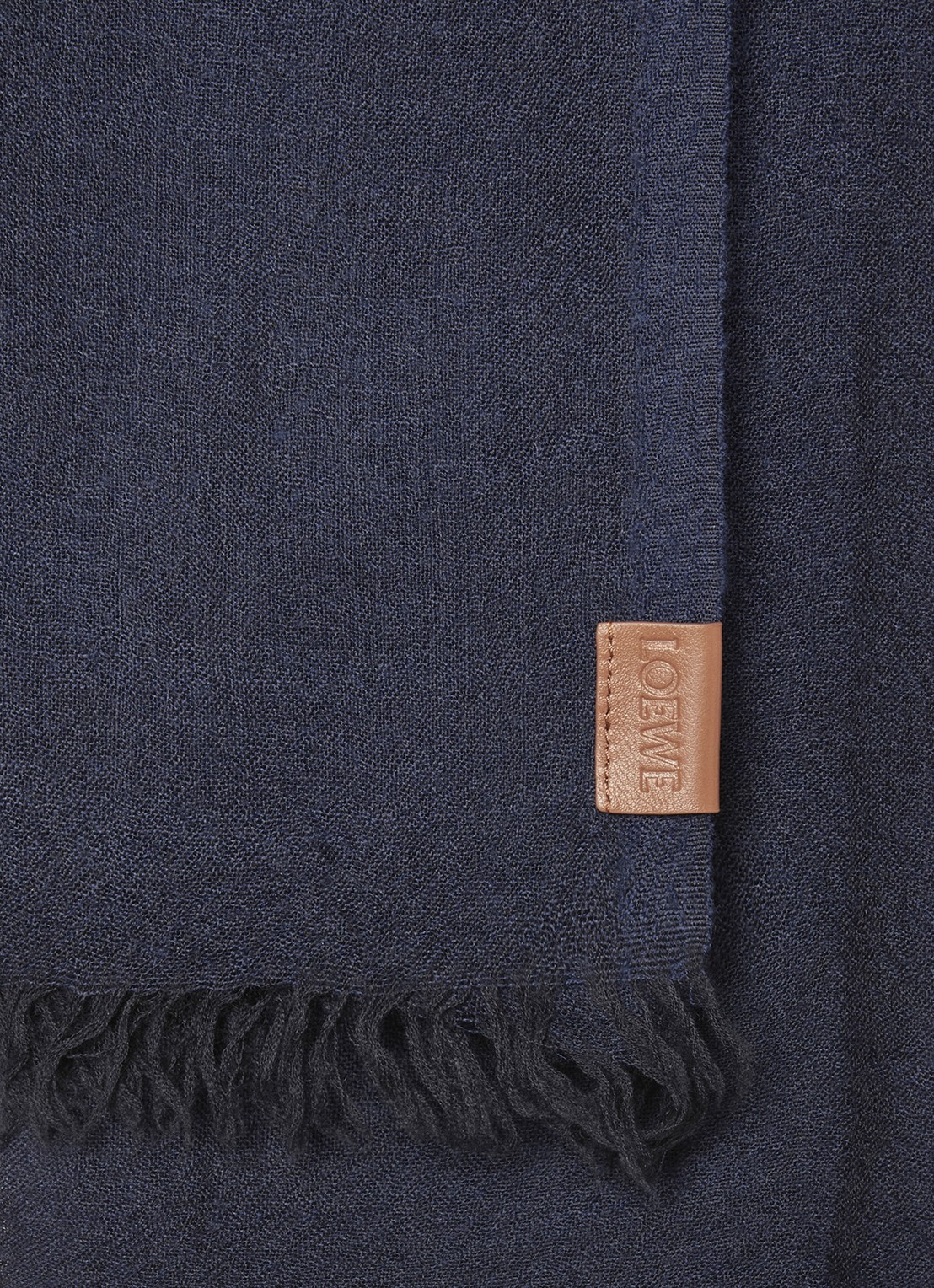 LOEWE Sjaal van kasjmier 195 x 70 cm - detail 3 donkerblauw