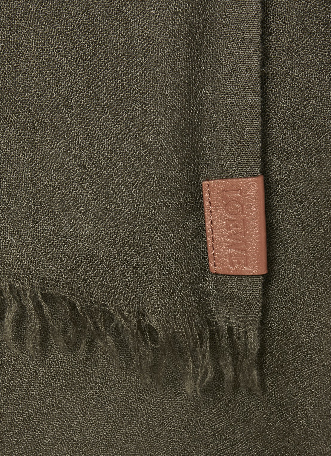 LOEWE Sjaal van kasjmier 195 x 70 cm - detail 4 donkergroen
