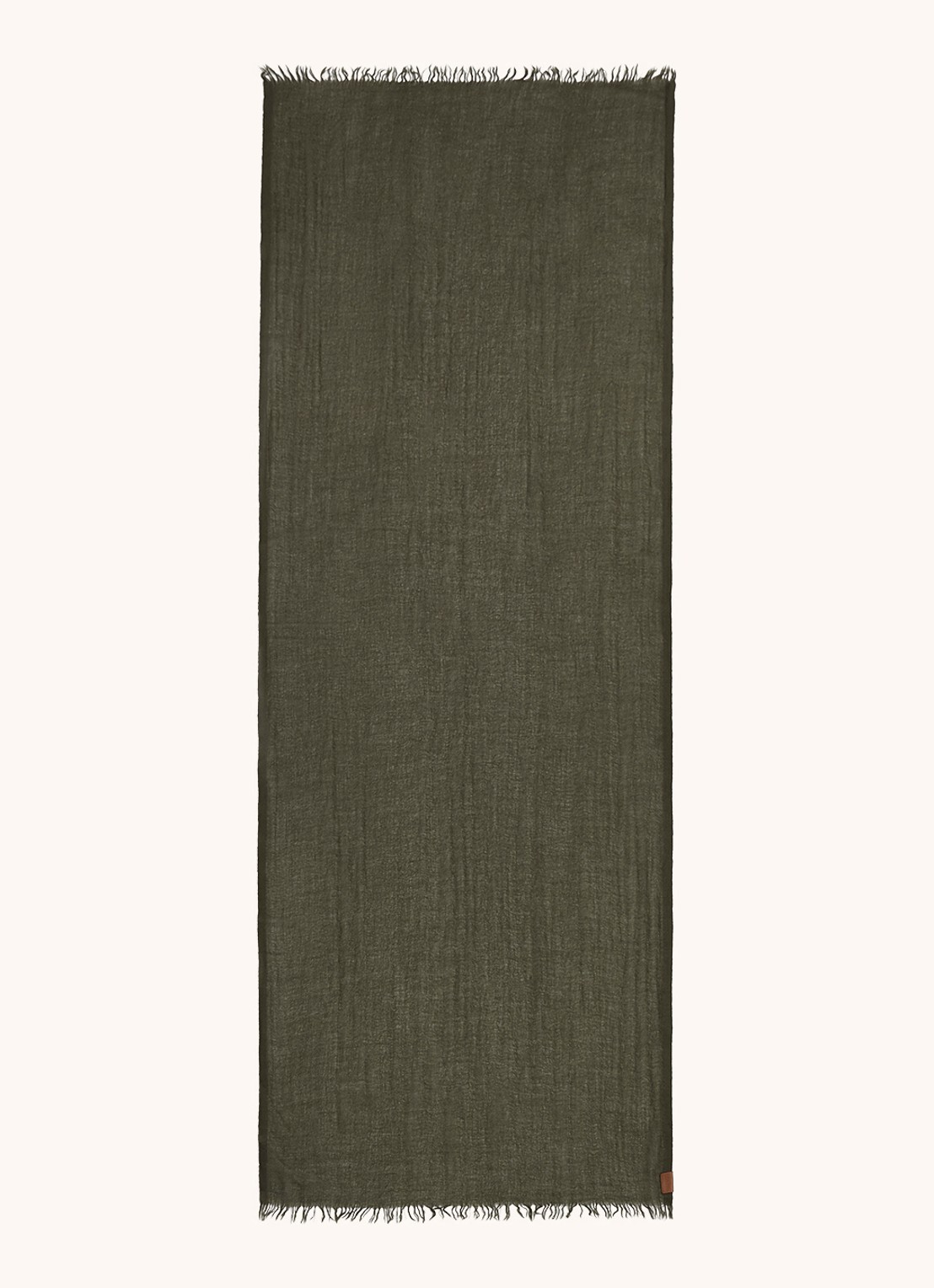 LOEWE Sjaal van kasjmier 195 x 70 cm - voorkant donkergroen