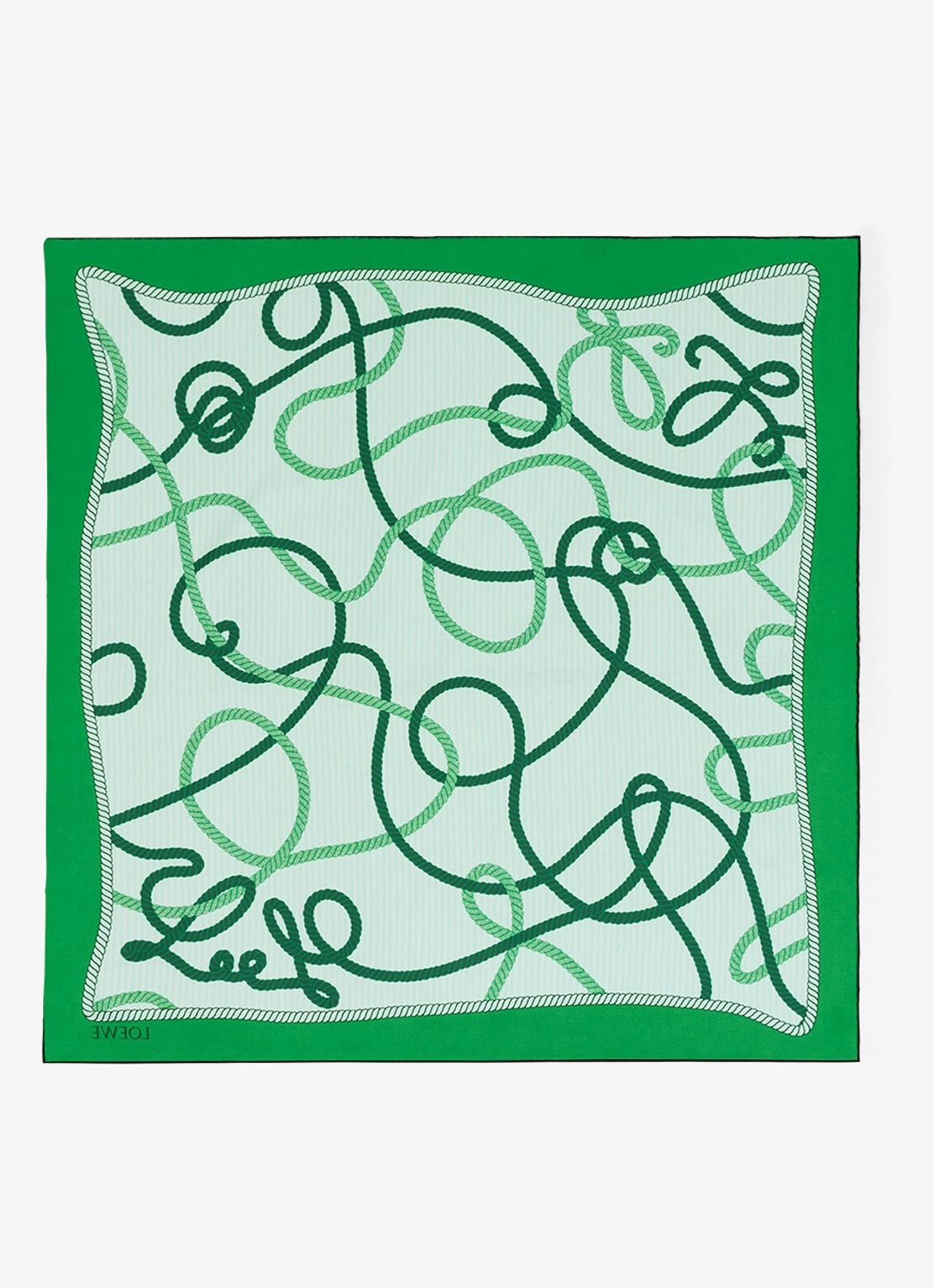 LOEWE Sjaal van zijde met print 90 x 90 cm - voorkant 4 donkerblauw