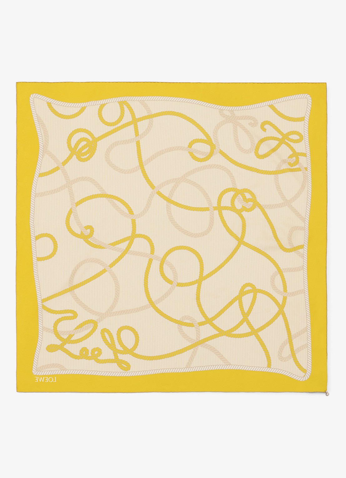 LOEWE Sjaal van zijde met print 90 x 90 cm - voorkant 2 beige