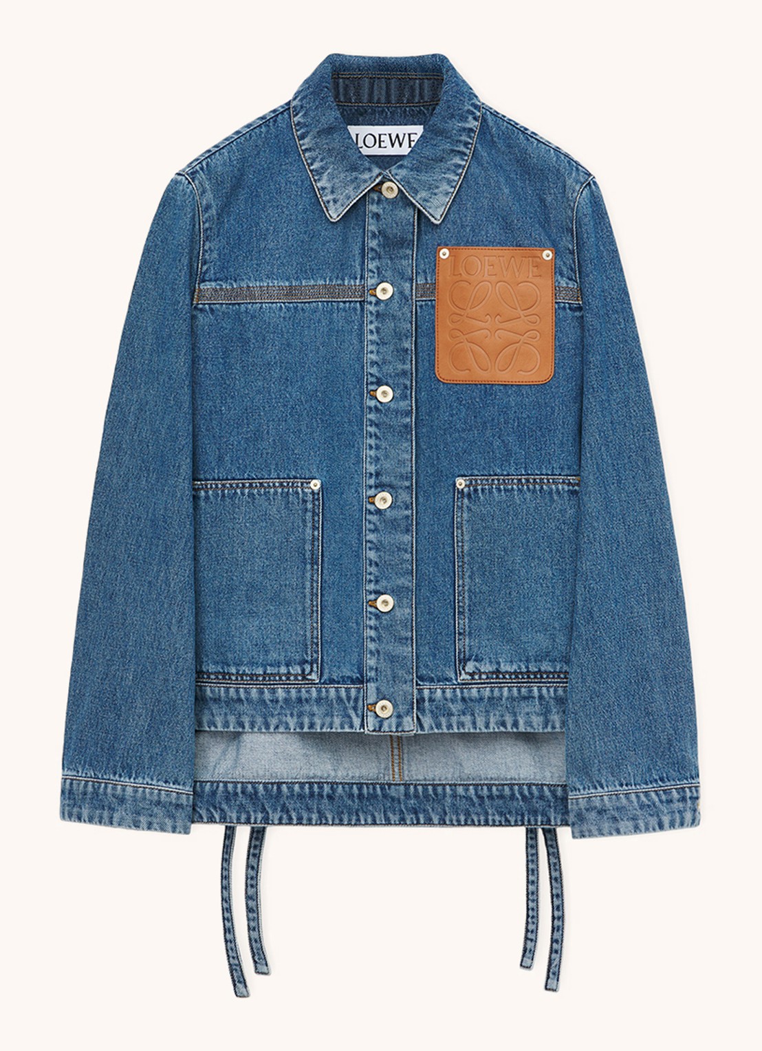 LOEWE Spijkerjas met logo - voorkant indigo