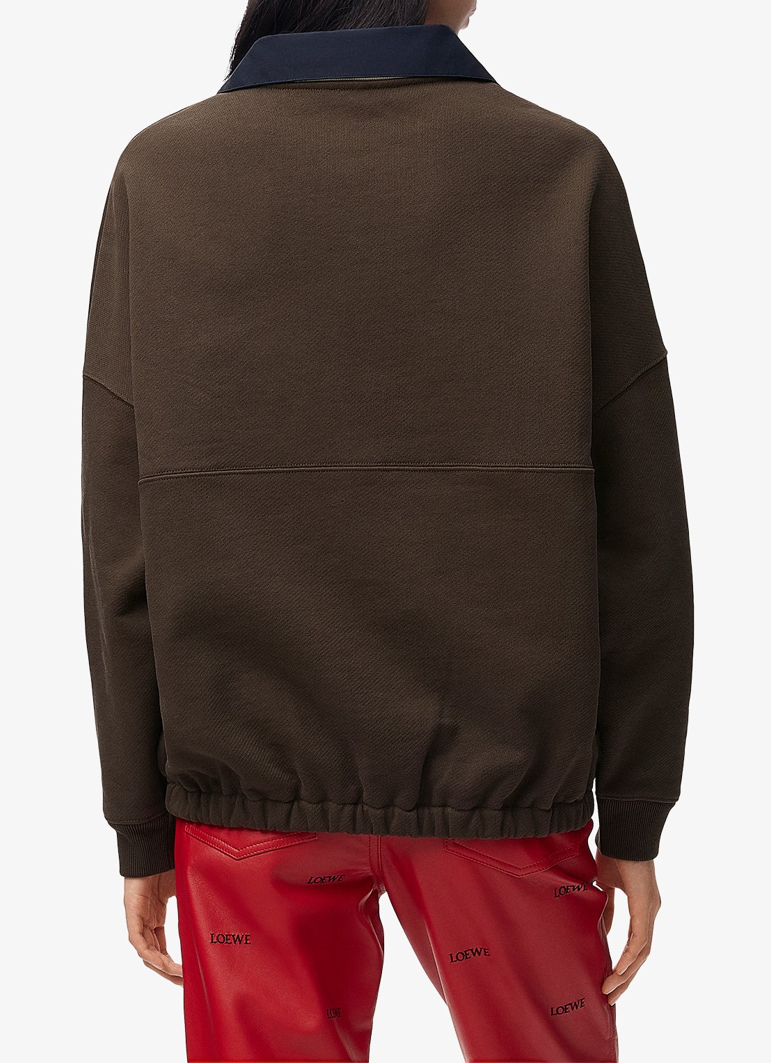 LOEWE Sweater met trekkoord en logo - achterkant bruin