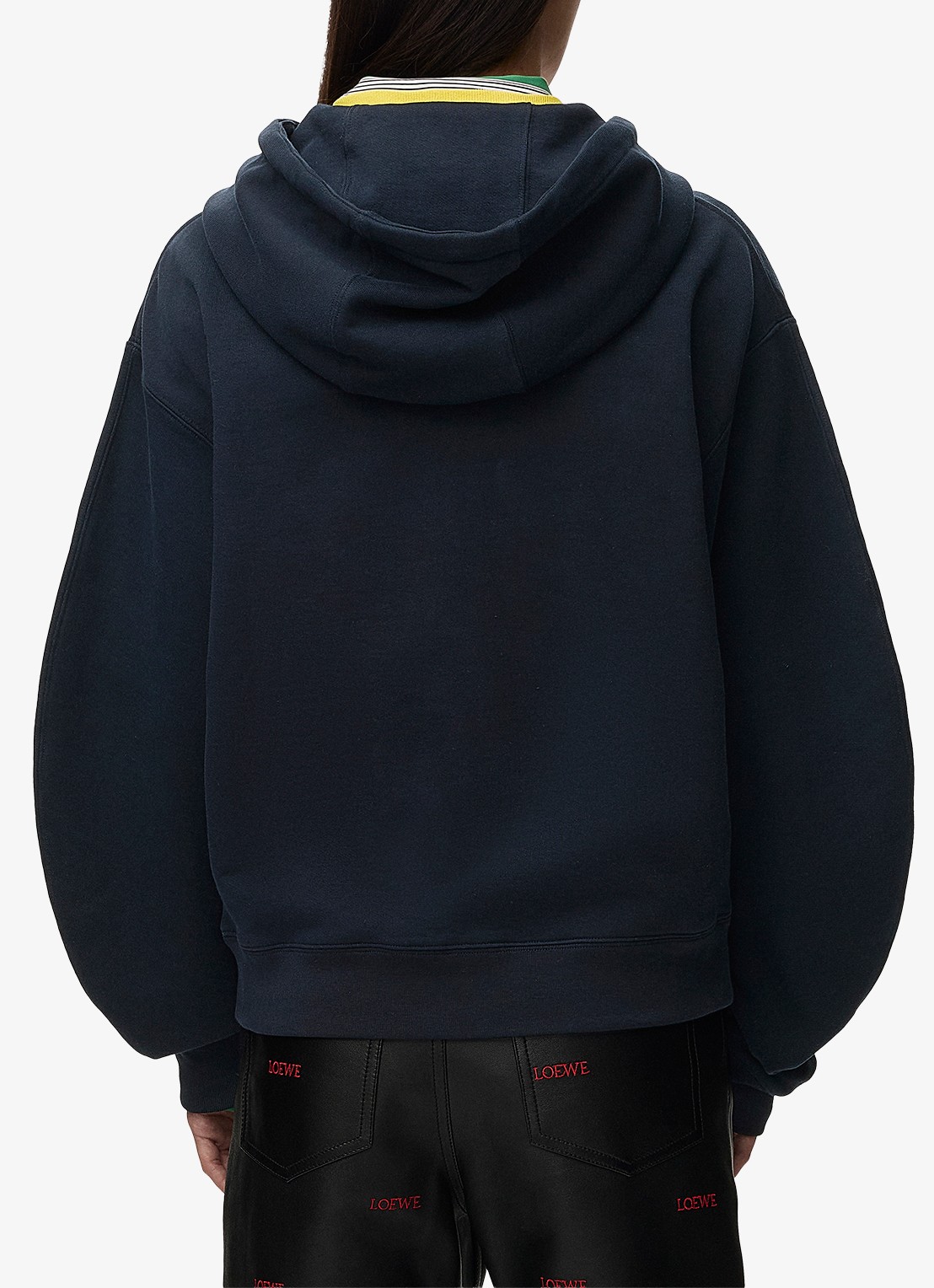 LOEWE Sweatvest met logoborduring en ballonmouw - achterkant 5 donkerblauw
