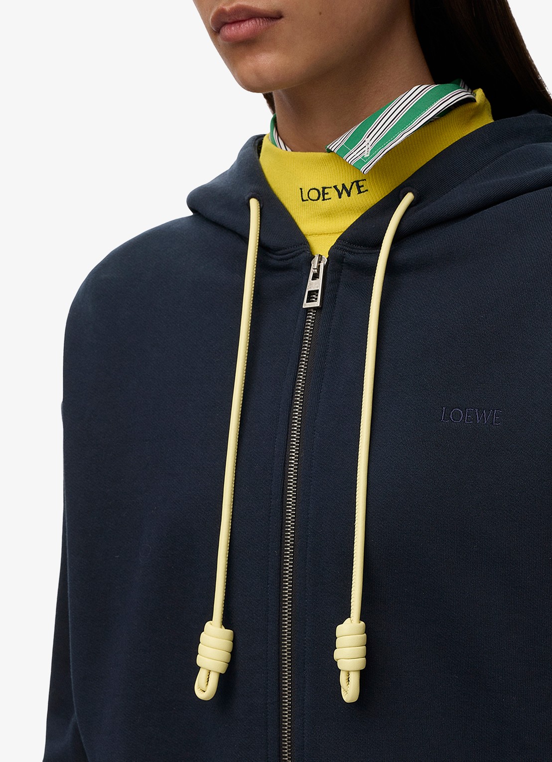 LOEWE Sweatvest met logoborduring en ballonmouw - detail 2 donkerblauw