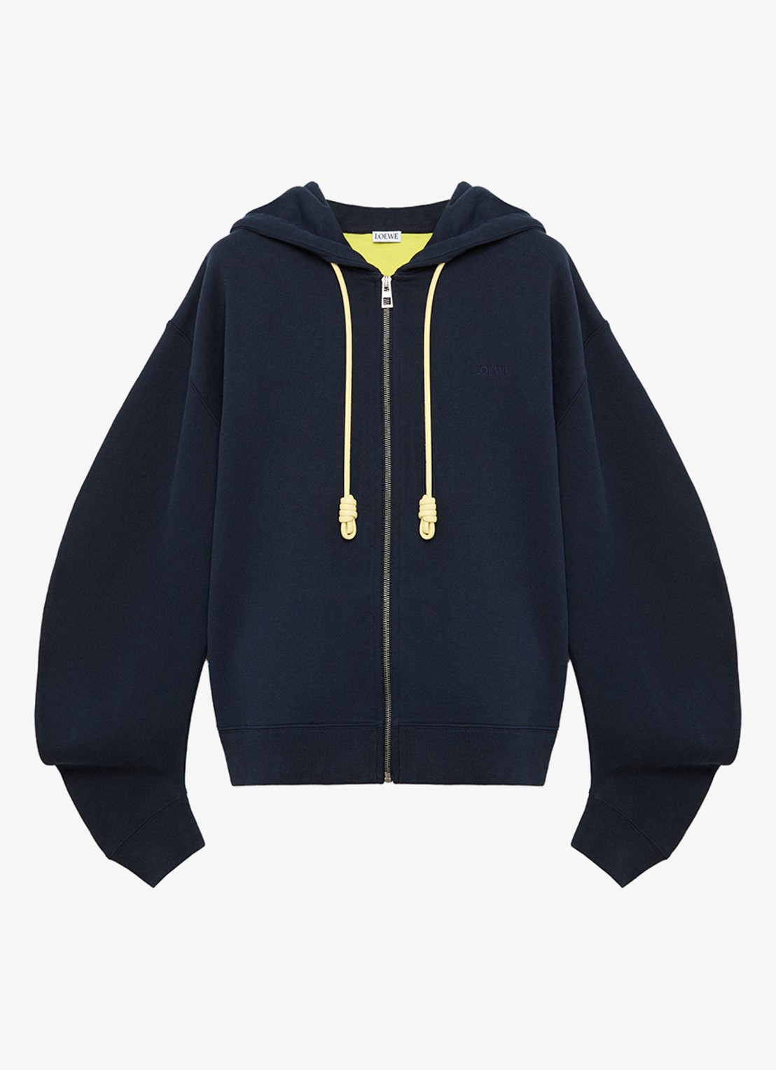 LOEWE Sweatvest met logoborduring en ballonmouw - voorkant 3 donkerblauw