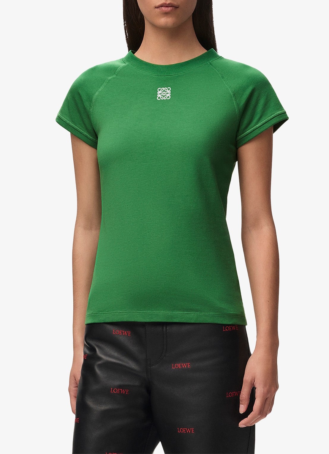 LOEWE T-shirt met logo - detail 3 groen