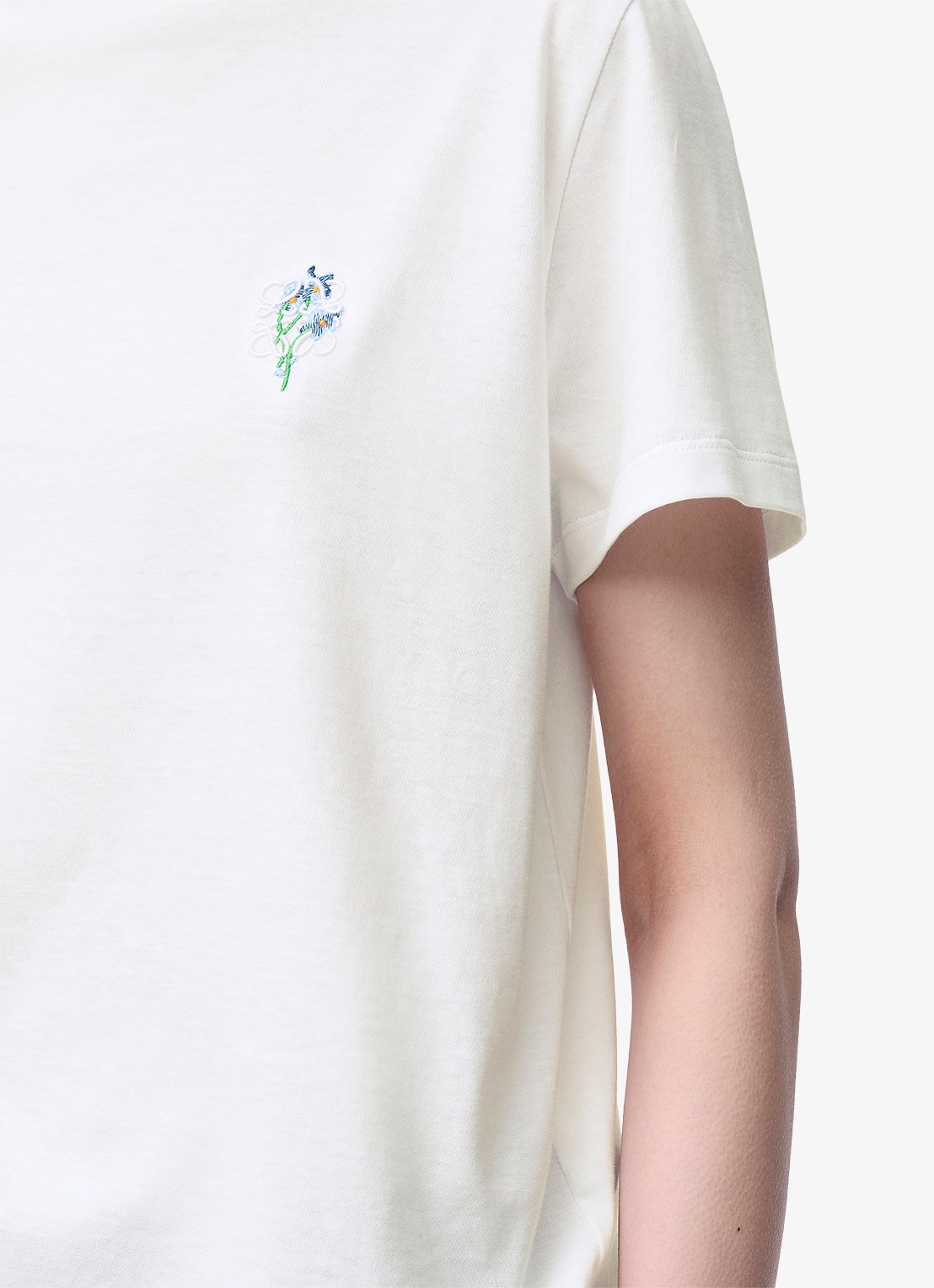 LOEWE T-shirt met logoborduring - detail 5 wit