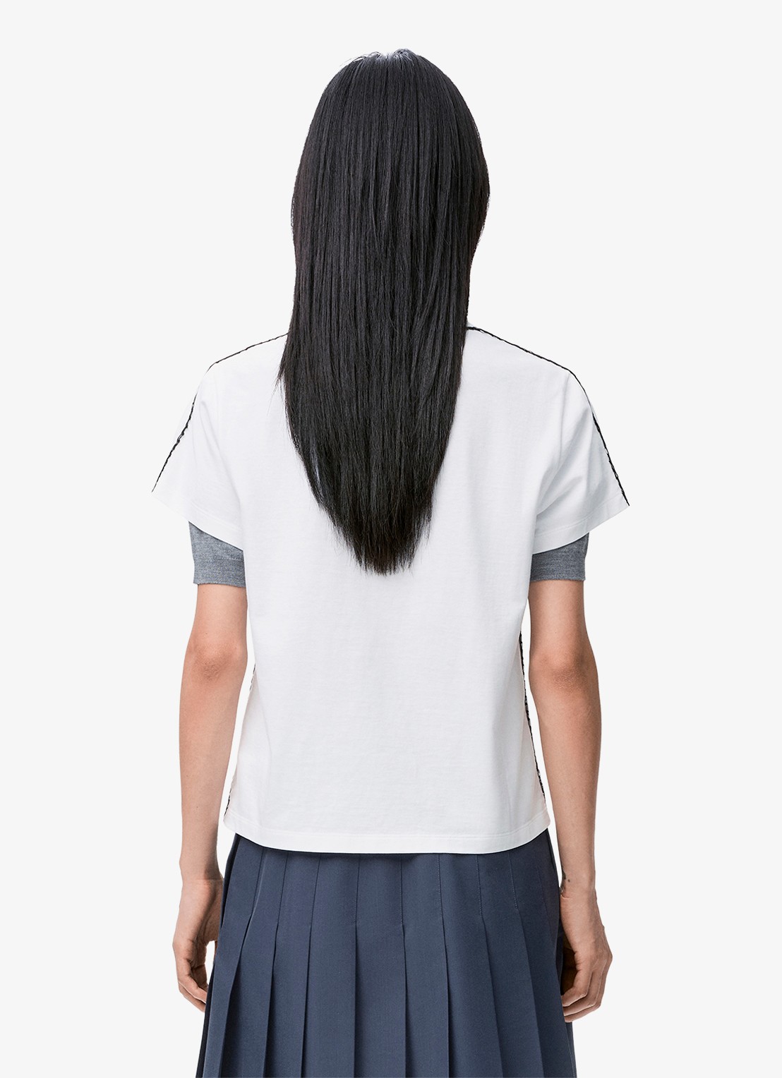 LOEWE T-shirt met logoborduring - achterkant wit