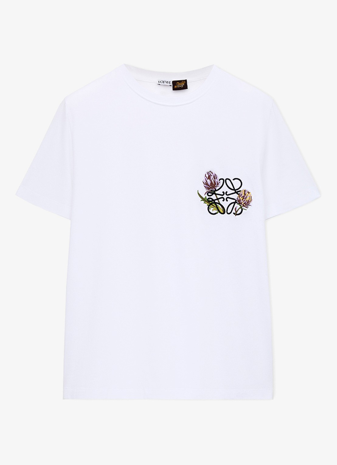 LOEWE T-shirt met logoborduring - voorkant 3 wit