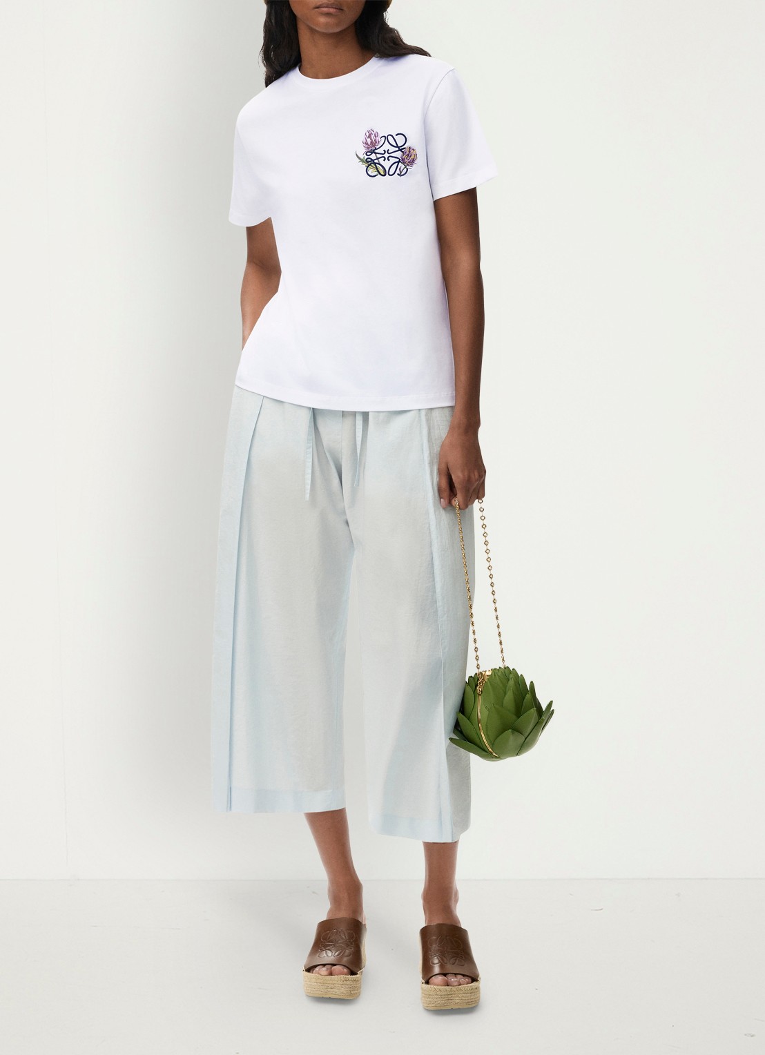 LOEWE T-shirt met logoborduring - voorkant 4 wit