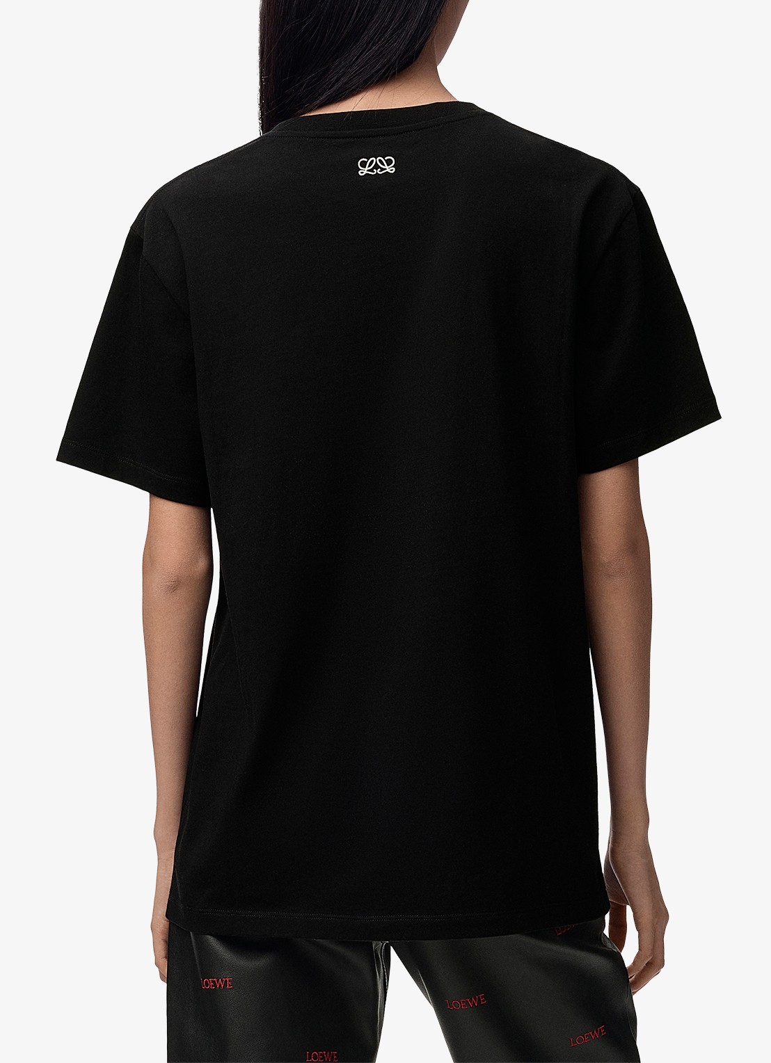 LOEWE T-shirt met logoborduring - achterkant 6 zwart