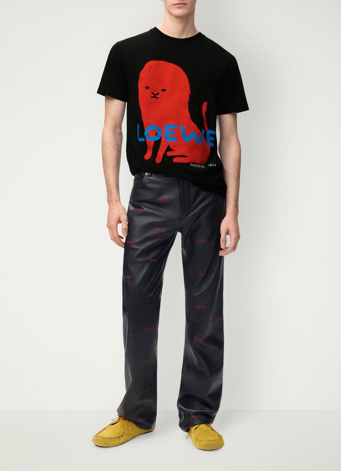 LOEWE T-shirt met logoborduring - detail 4 zwart
