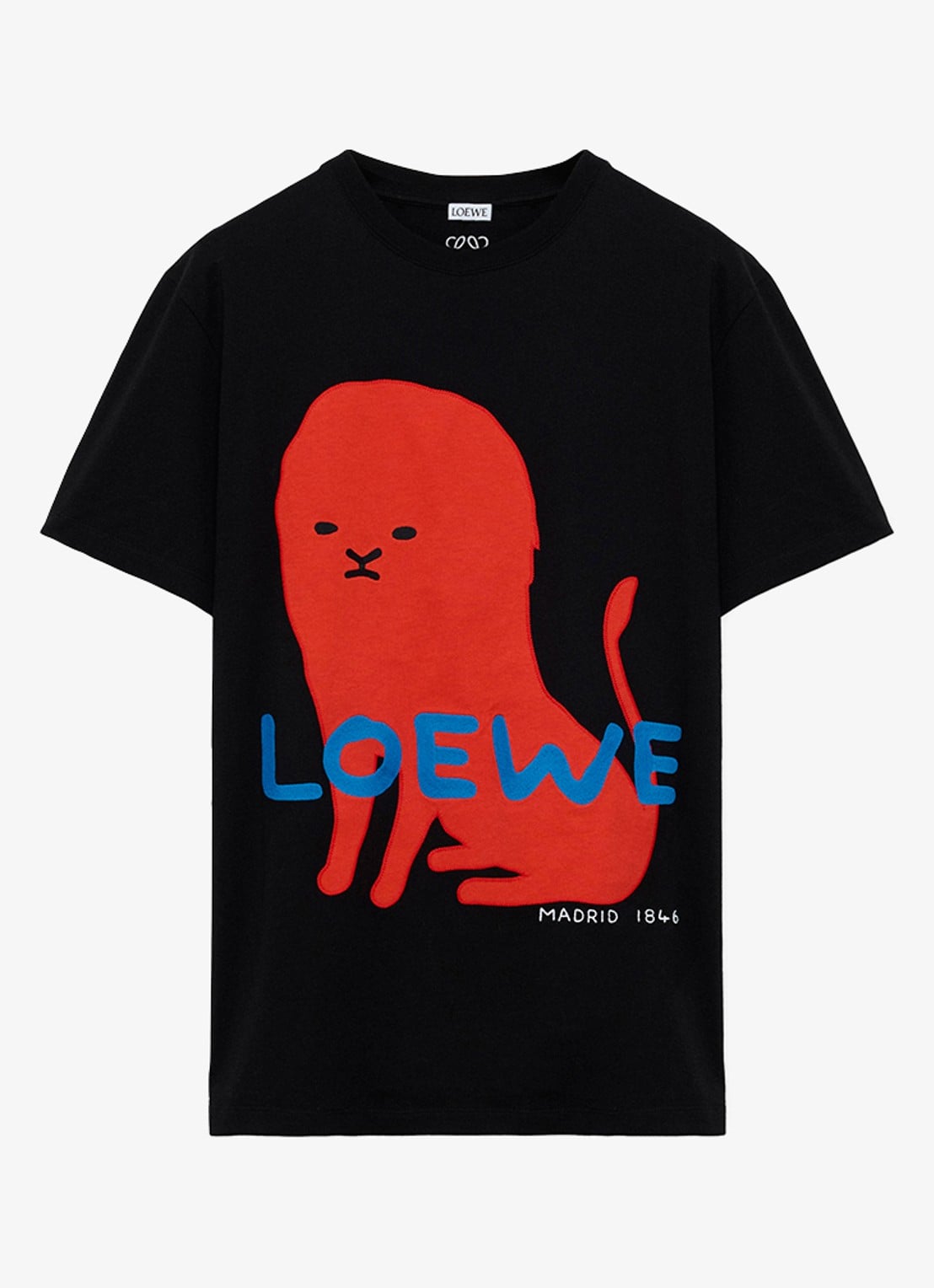 LOEWE T-shirt met logoborduring - voorkant 7 zwart