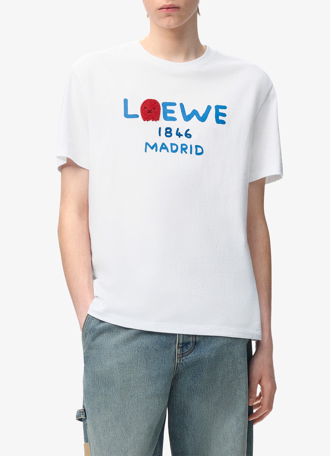 LOEWE T-shirt met logoprint - detail 2 wit