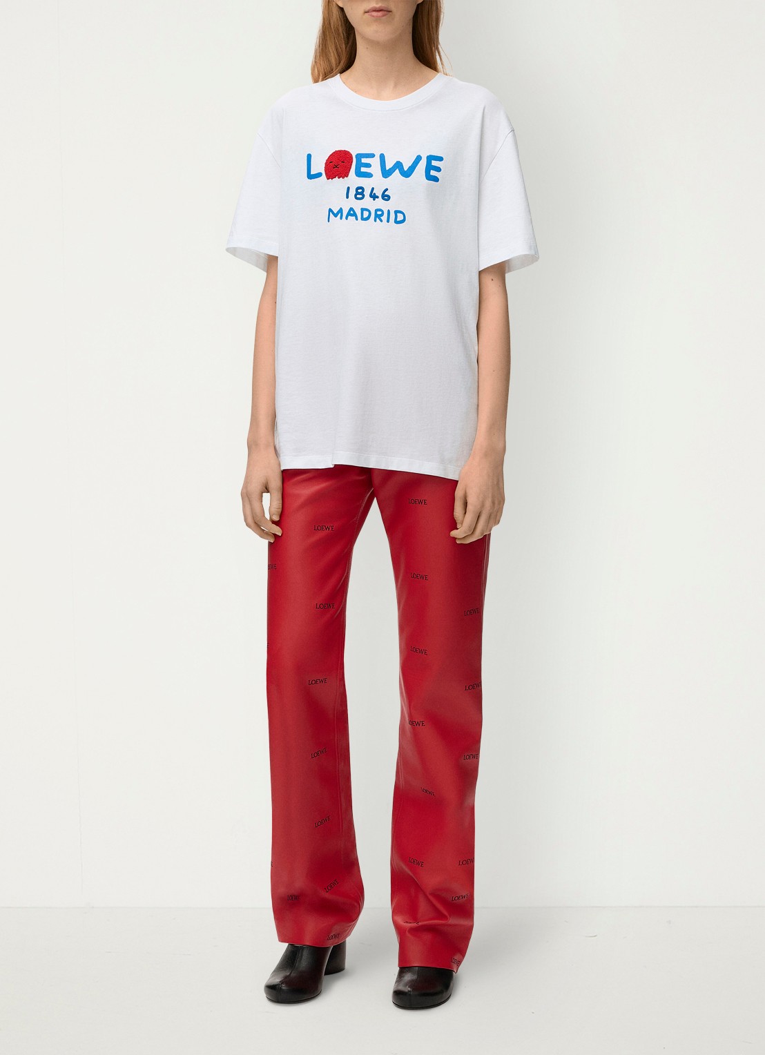 LOEWE T-shirt met logoprint - detail 4 wit