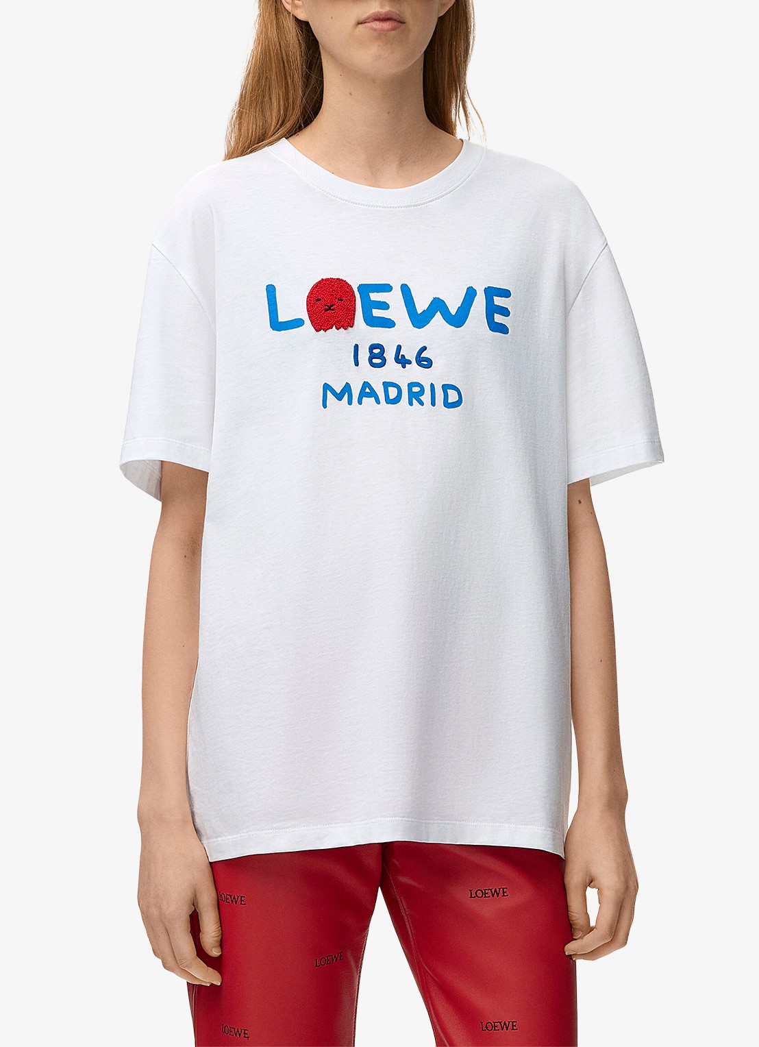 LOEWE T-shirt met logoprint - detail 5 wit