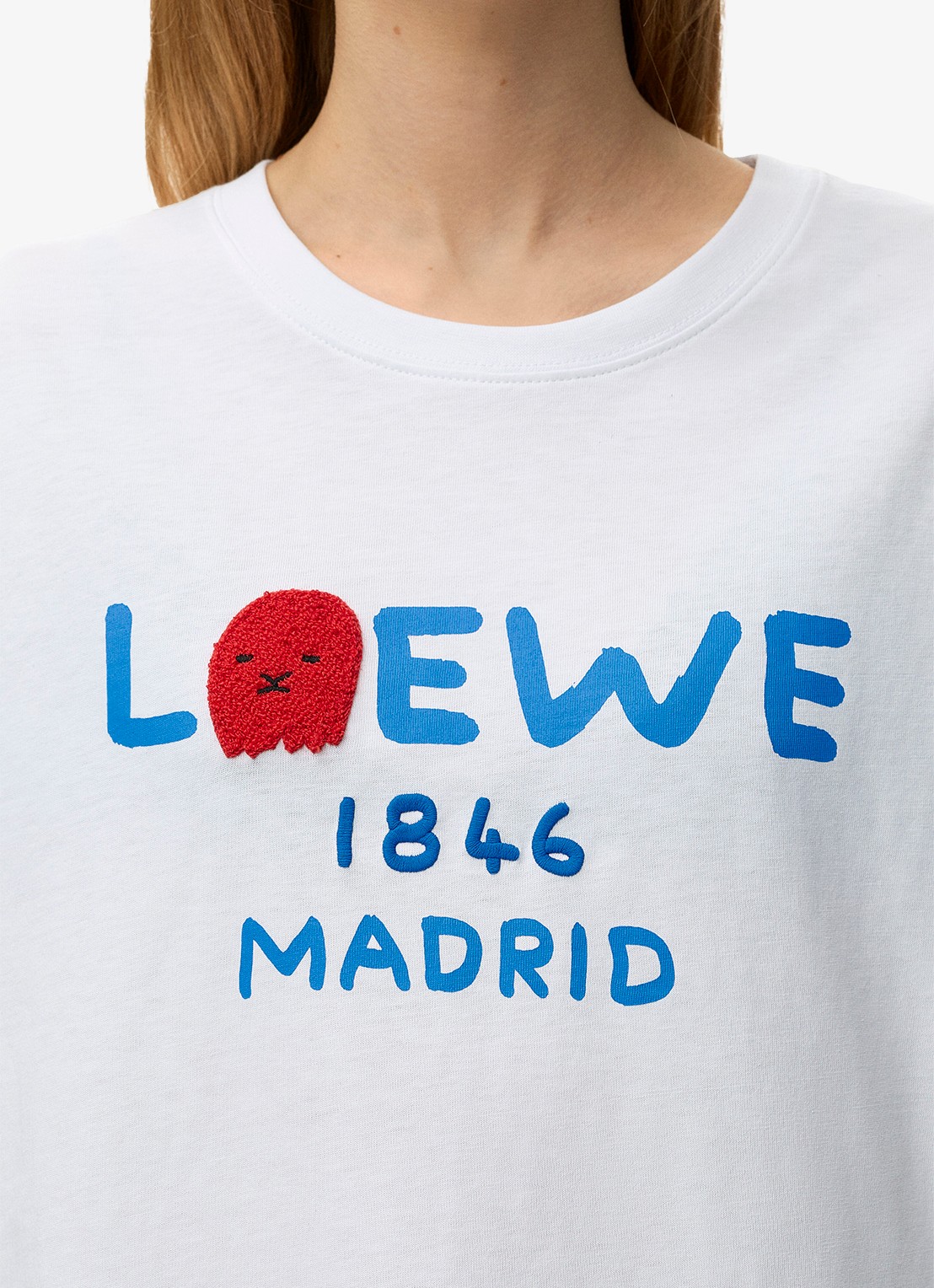 LOEWE T-shirt met logoprint - detail 6 wit