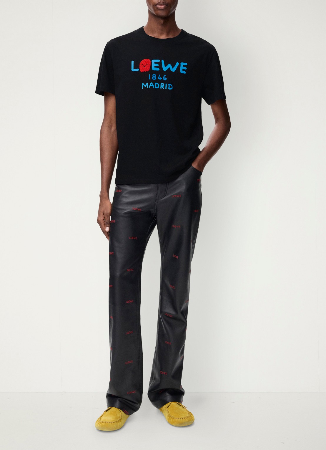LOEWE T-shirt met logoprint - voorkant 7 zwart