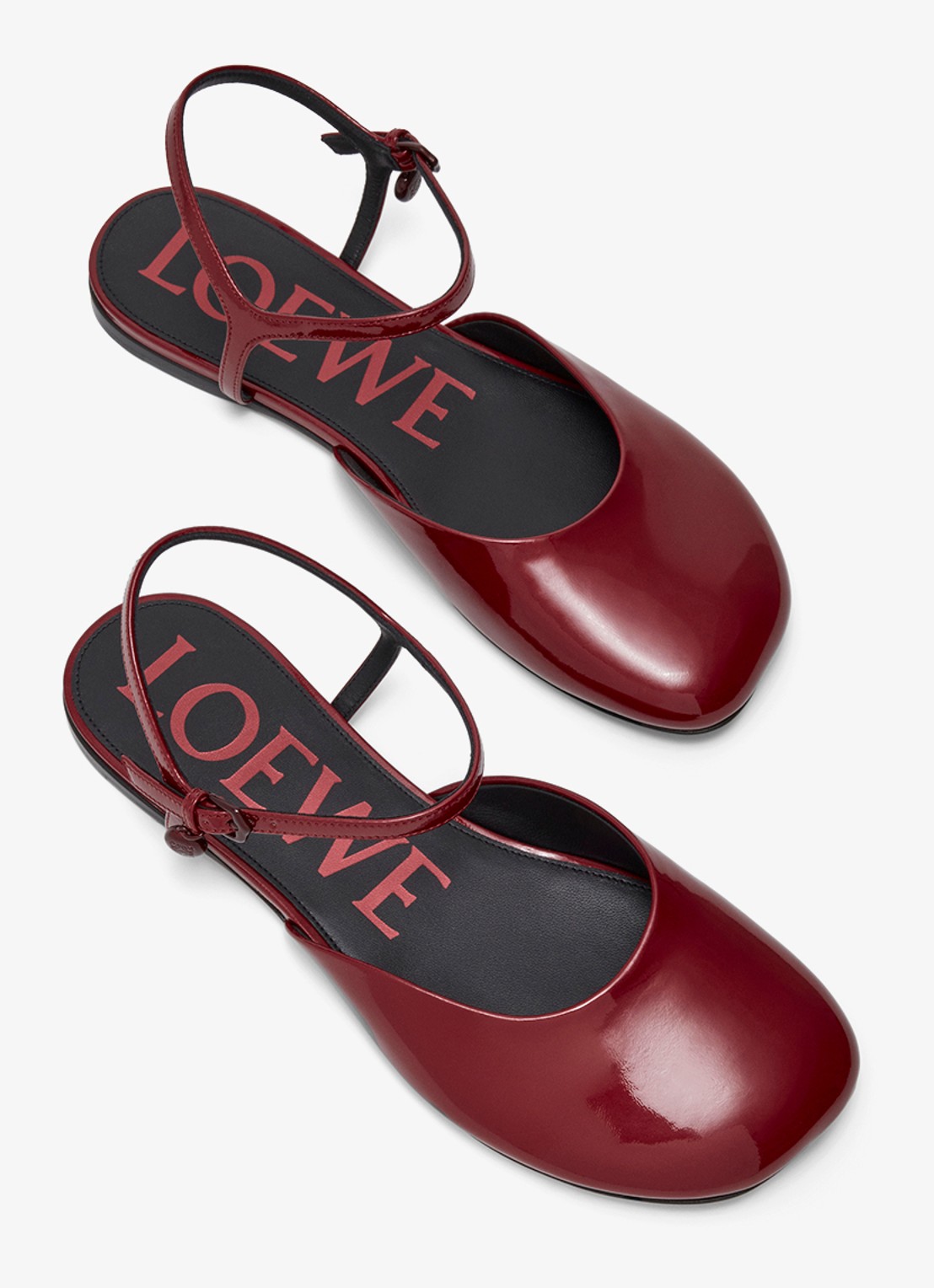 LOEWE Toy sandaal van lakleer - detail 5 donkerrood