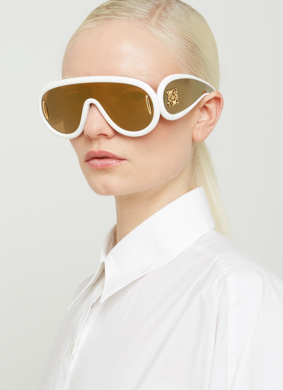 LOEWE Wave Mask zonnebril LW40108I - voorkant 2 wit