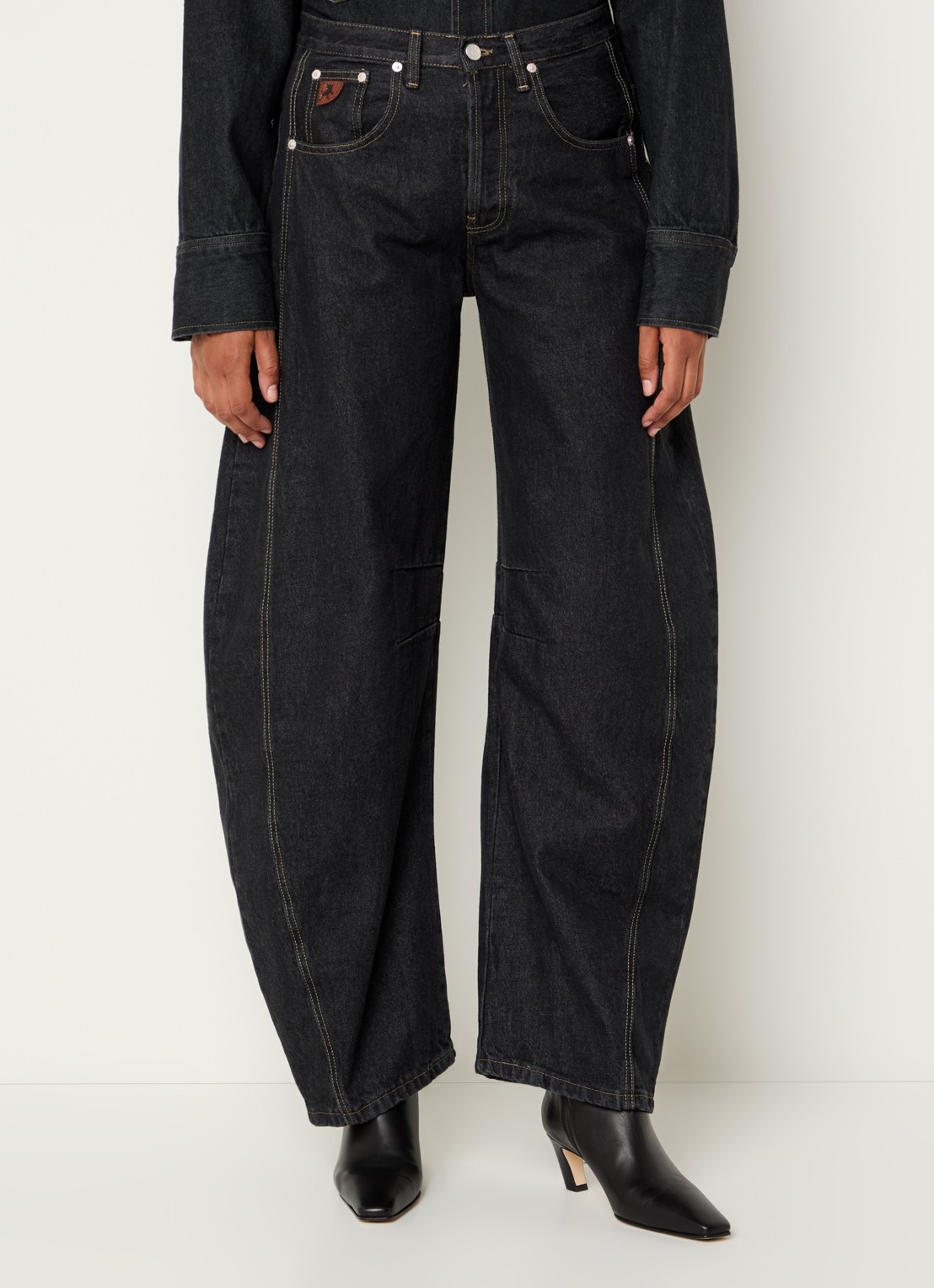 Lois Aliana high waist loose fit jeans met donkere wassing - detail 4 indigo