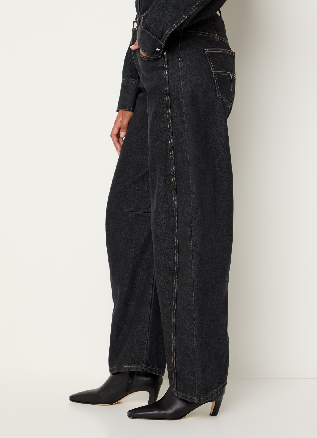 Lois Aliana high waist loose fit jeans met donkere wassing - detail 5 indigo