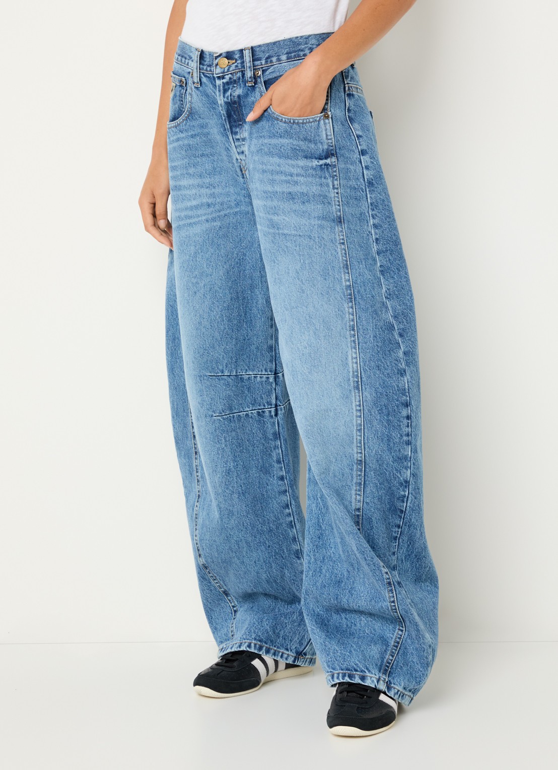 Lois Aliana high waist tapered fit broek met steekzakken - detail 3 lichtblauw