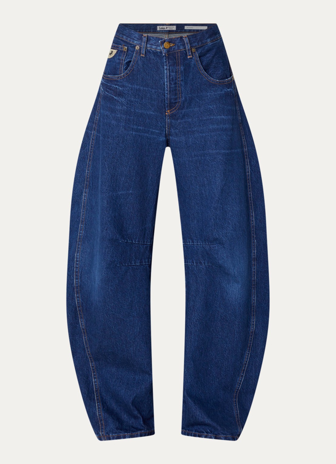 Lois Aliana high waist wide leg jeans met donkere wassing - voorkant 4 indigo