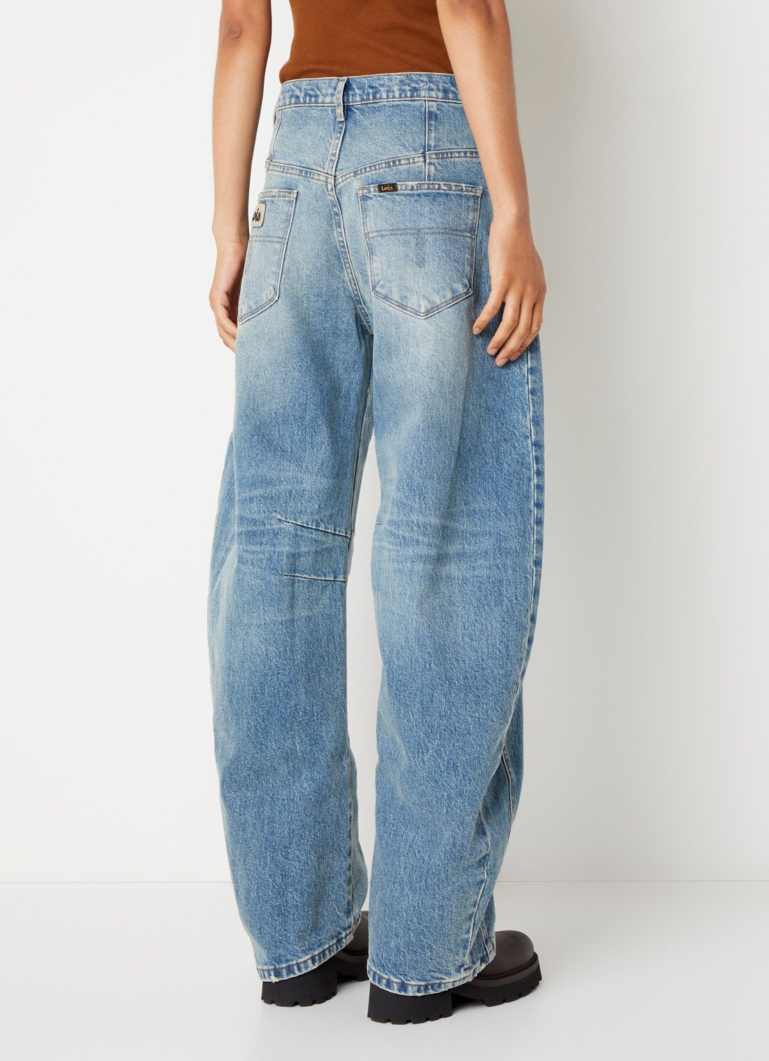 Lois Aliana high waist wide leg jeans met donkere wassing - achterkant 3 jeans