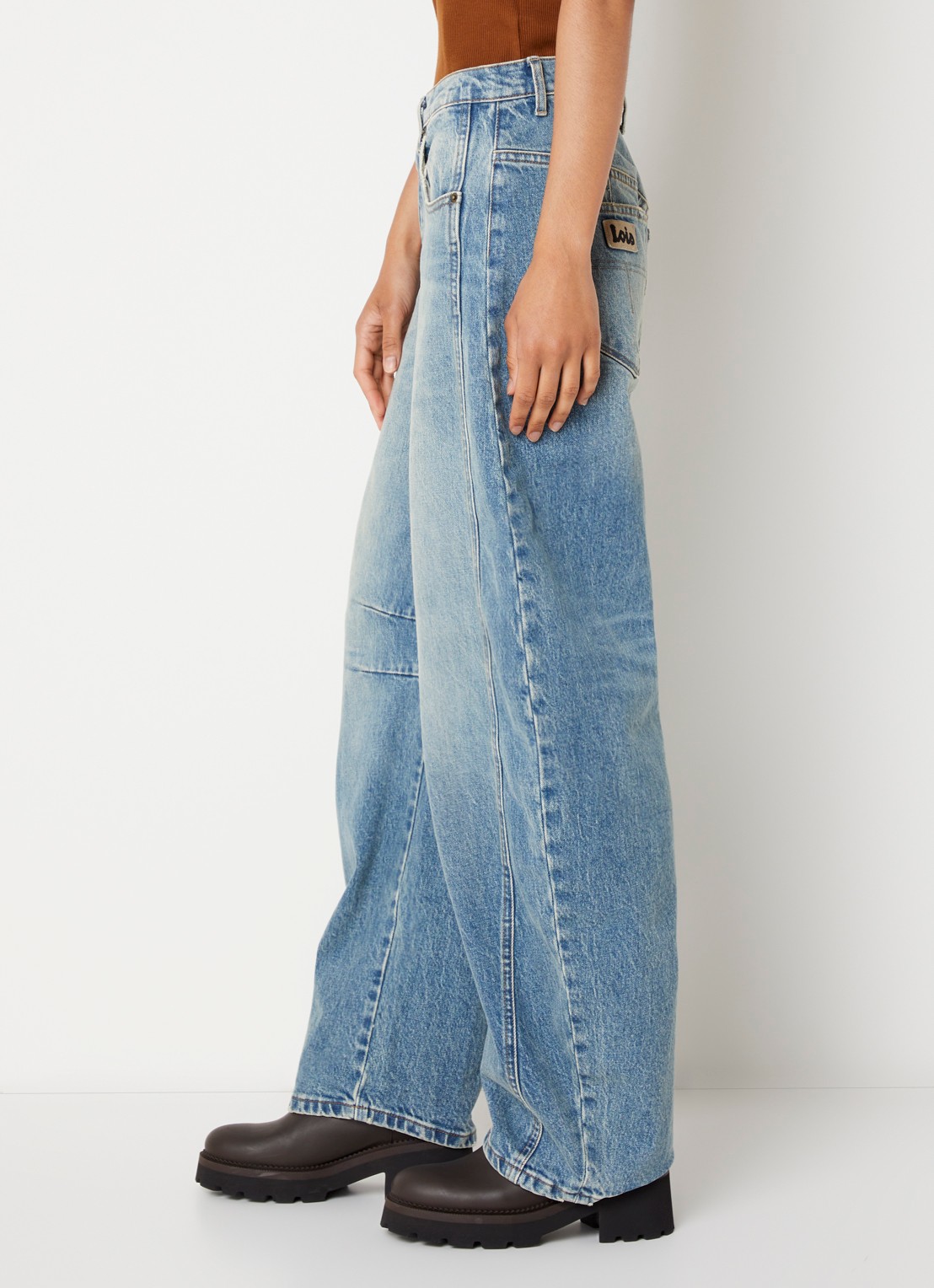 Lois Aliana high waist wide leg jeans met donkere wassing - detail 2 jeans
