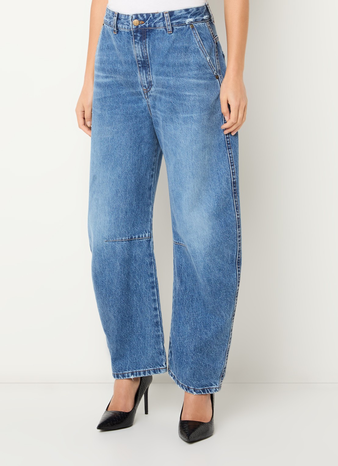 Lois Dali high waist wide fit jeans met medium wassing - detail 3 indigo