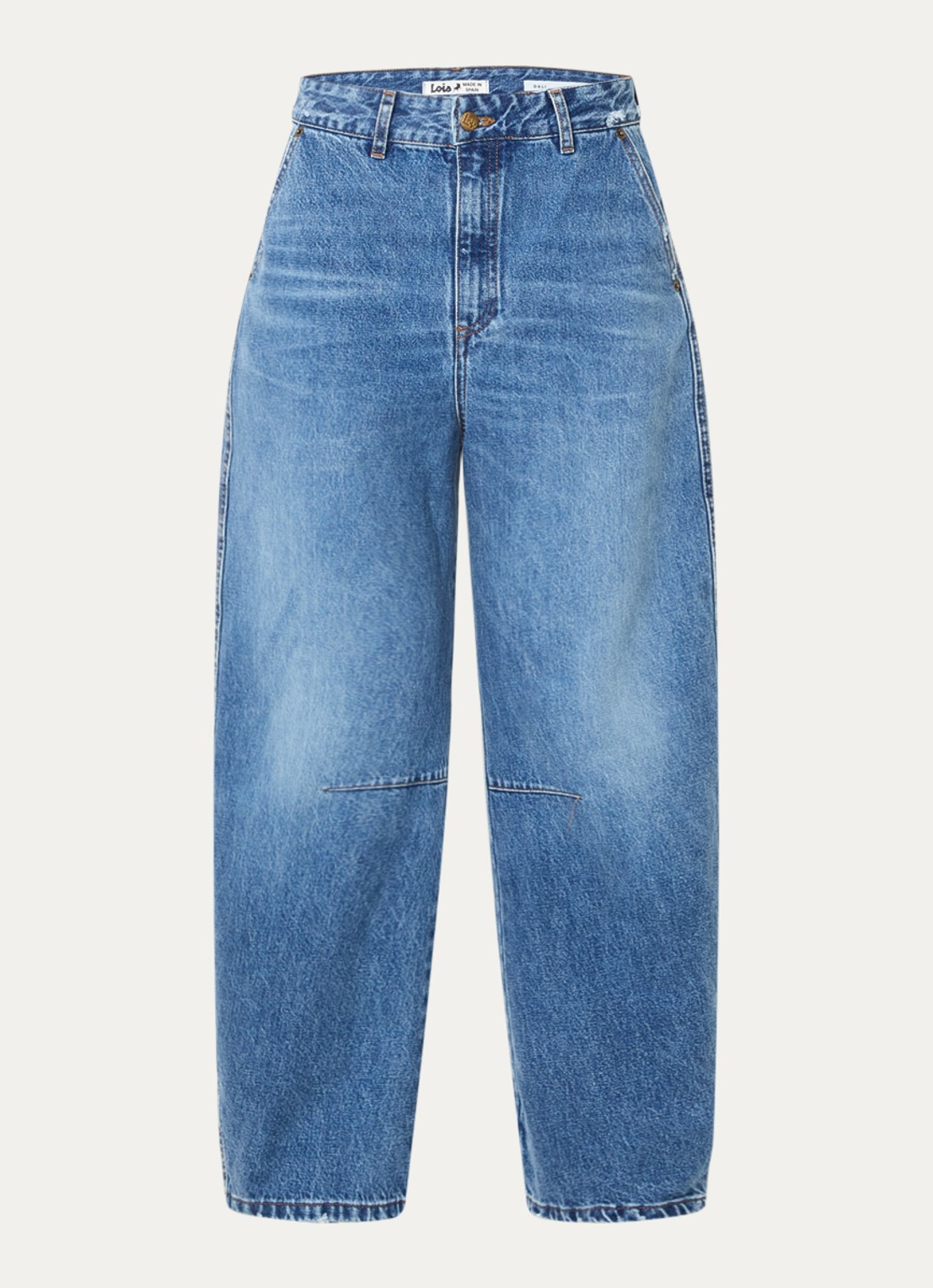 Lois Dali high waist wide fit jeans met medium wassing - voorkant 2 indigo