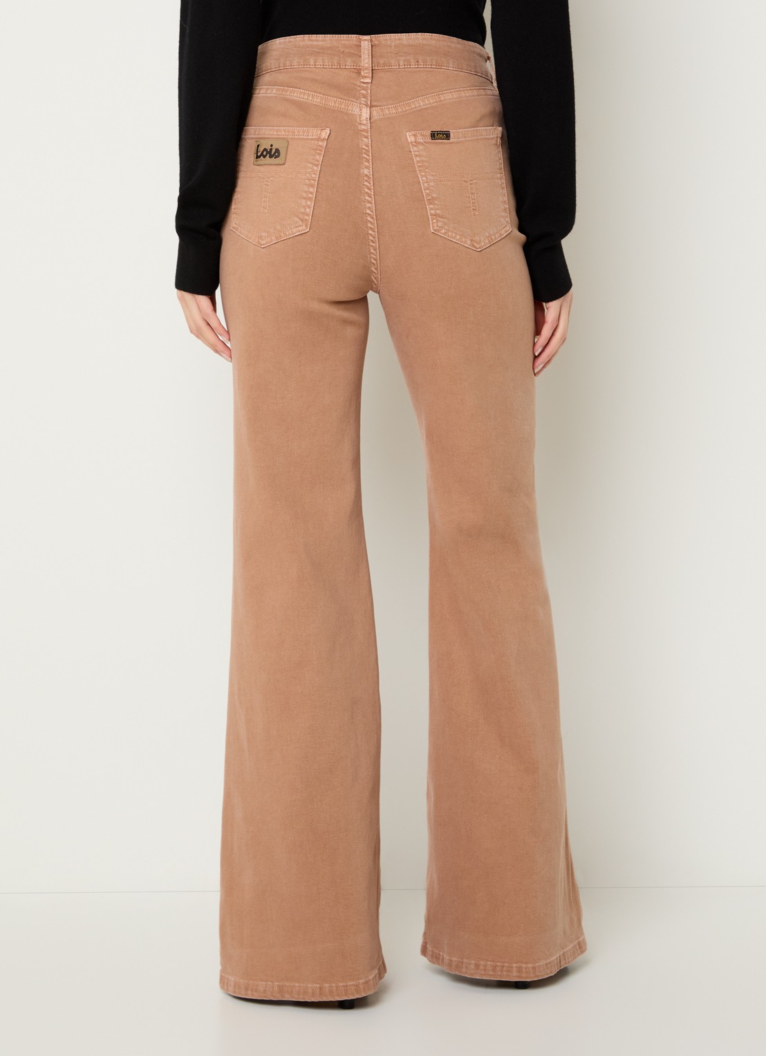 Lois High waist flared jeans met gekleurde wassing - achterkant bruin