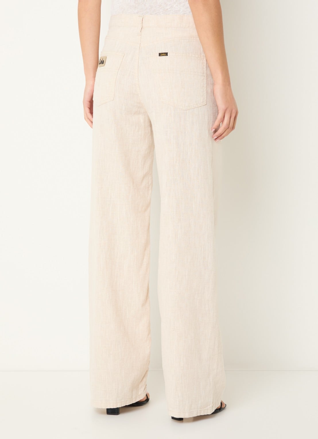 Lois High waist loose fit chino van linnen - achterkant 5 beige