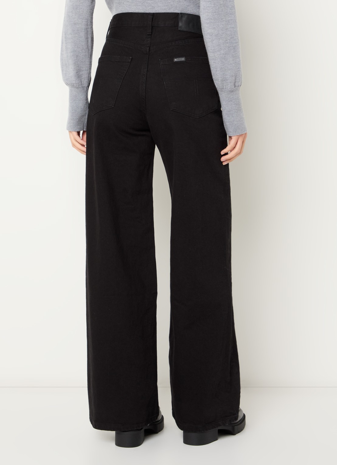 Lois High waist straight leg jeans met steekzakken - achterkant 2 zwart