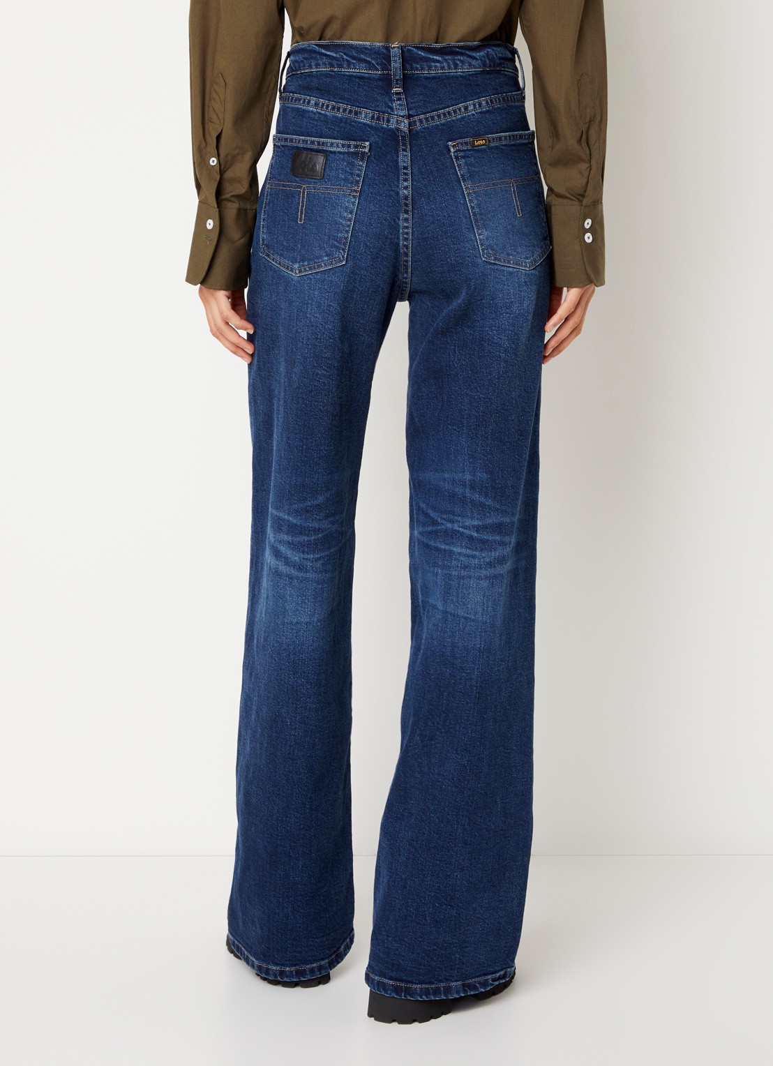 Lois High waist straight leg jeans met steekzakken - achterkant 5 indigo