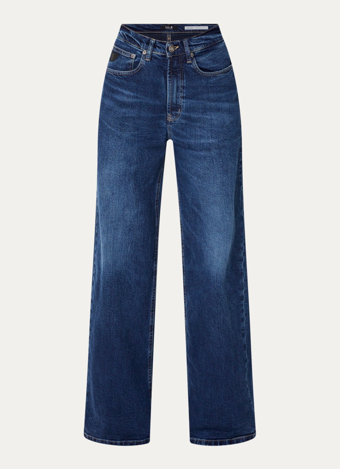 Lois High waist straight leg jeans met steekzakken - voorkant 3 indigo