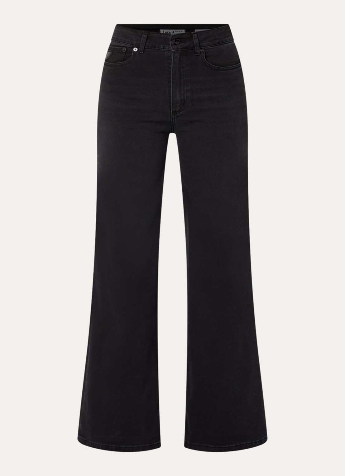 Lois Hypersoft high waist flared jeans met steekzakken - voorkant 3 zwart