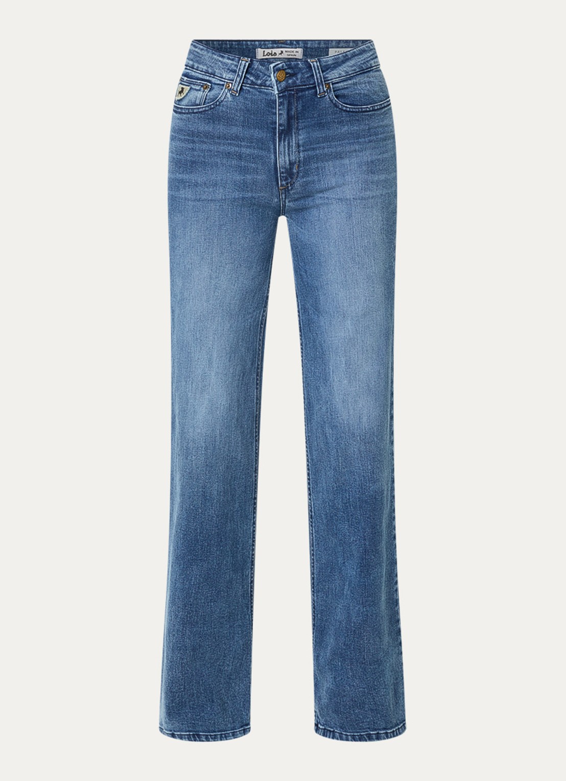 Lois Hypersoft high waist flared jeans met steekzakken - voorkant 4 blauw