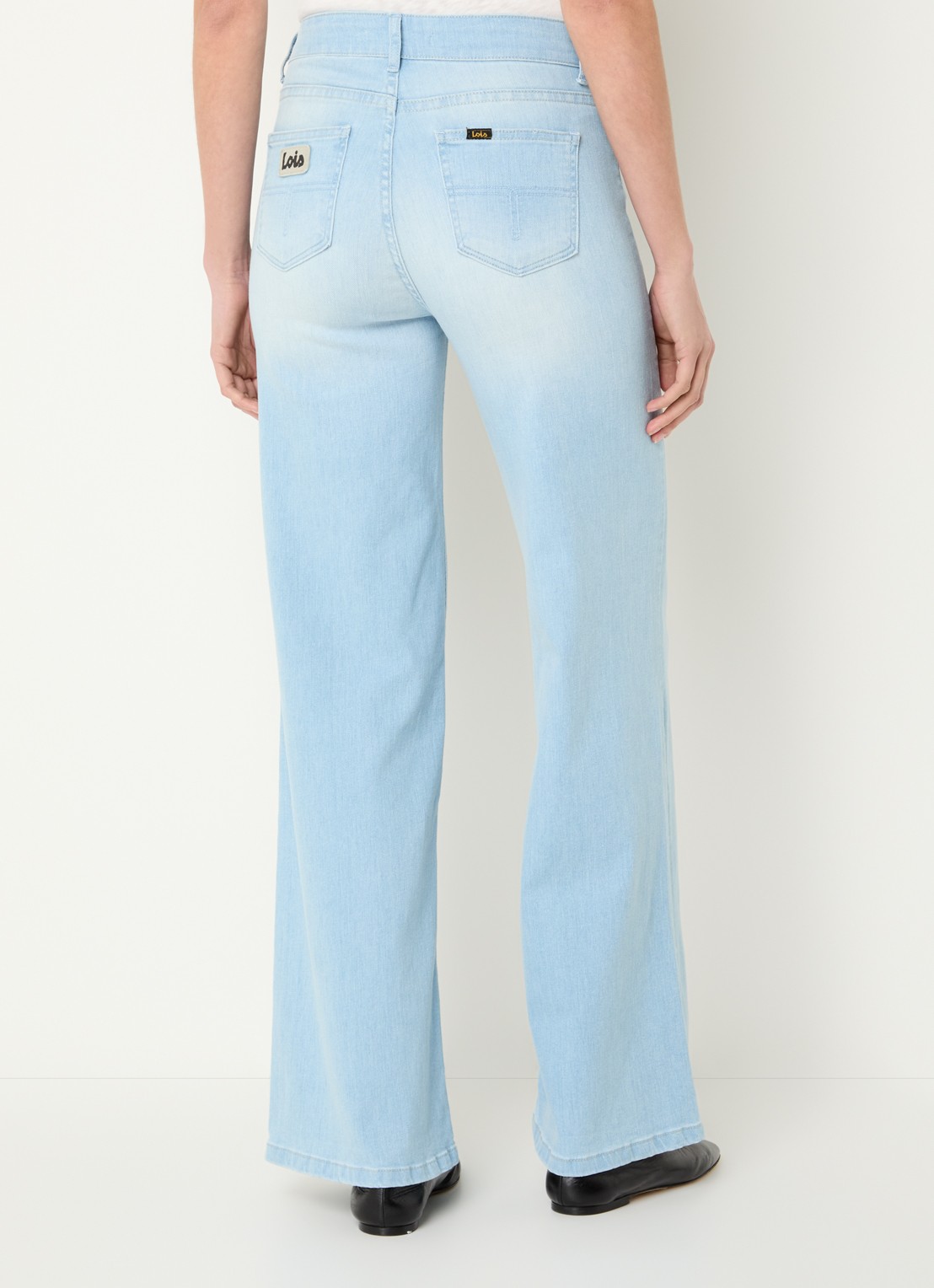 Lois Hypersoft high waist flared jeans met steekzakken - achterkant 5 indigo