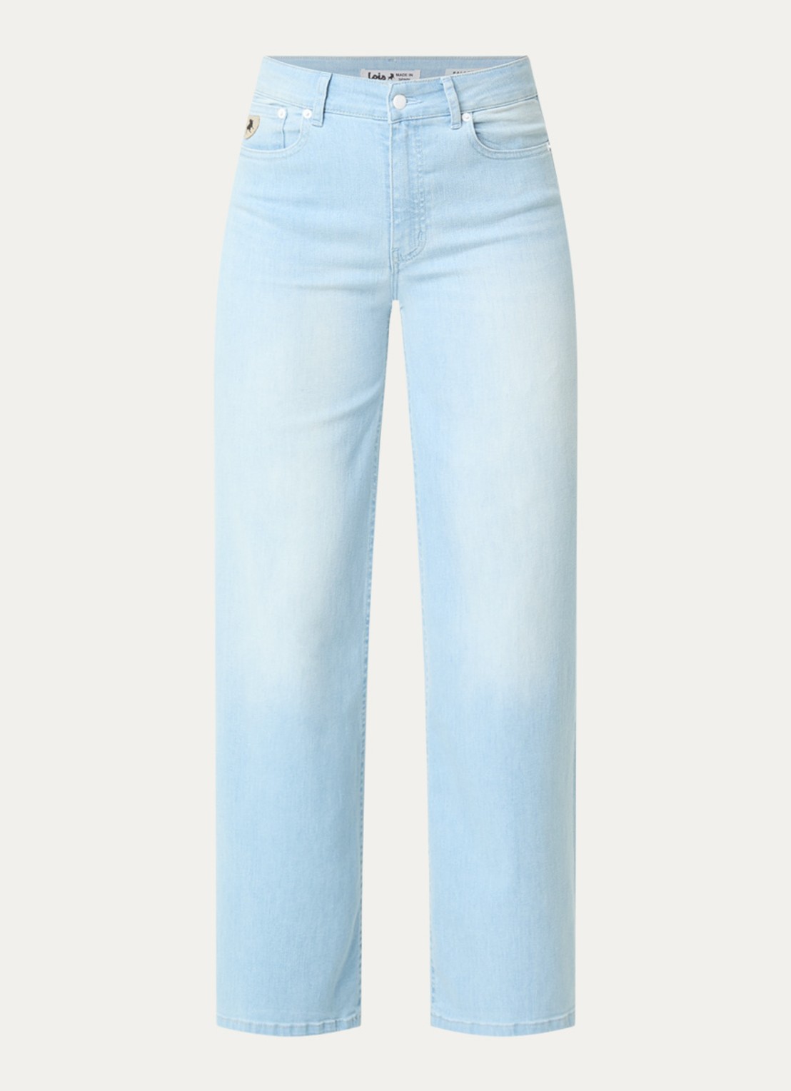 Lois Hypersoft high waist flared jeans met steekzakken - voorkant 3 indigo