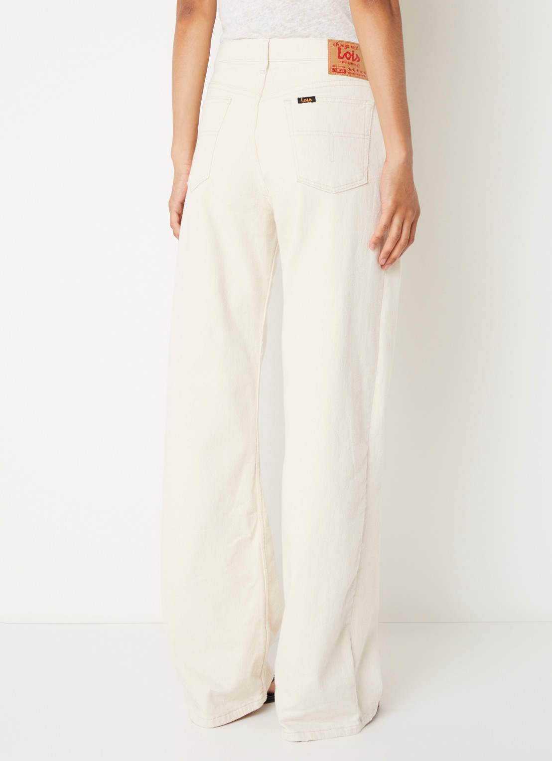 Lois Low waist loose fit jeans met gekleurde wassing en steekzakken  - achterkant 3 gebroken wit