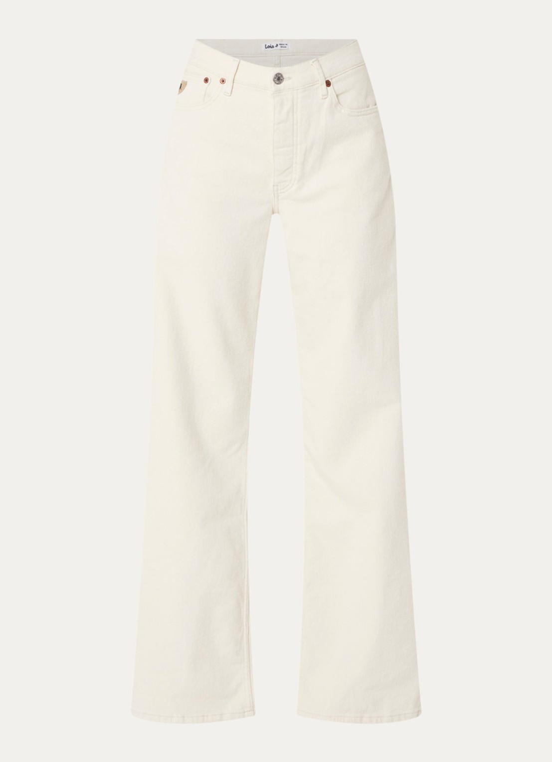 Lois Low waist loose fit jeans met gekleurde wassing en steekzakken  - voorkant gebroken wit