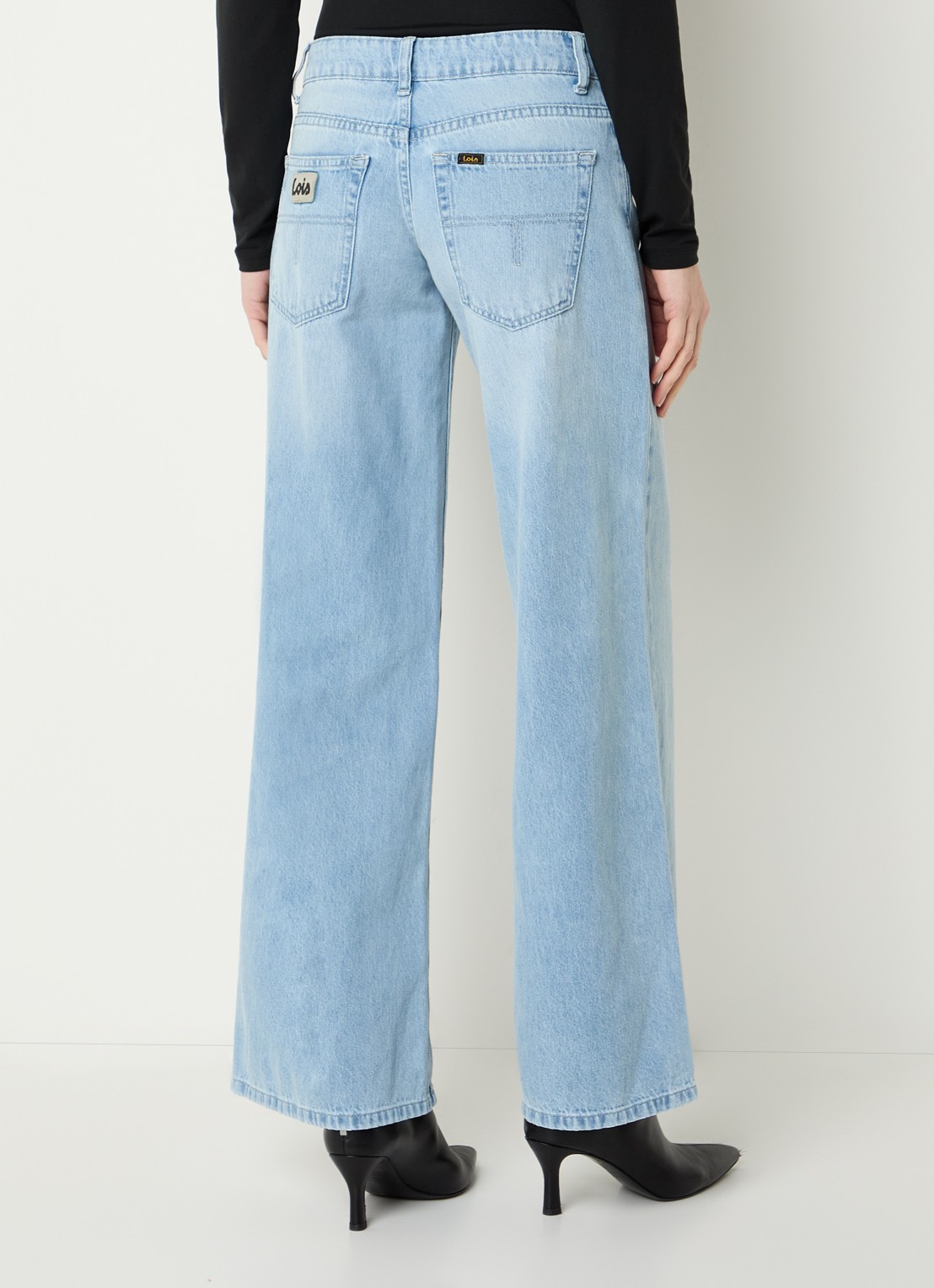 Lois Low waist loose fit jeans met lichte wassing - achterkant 5 lichtblauw