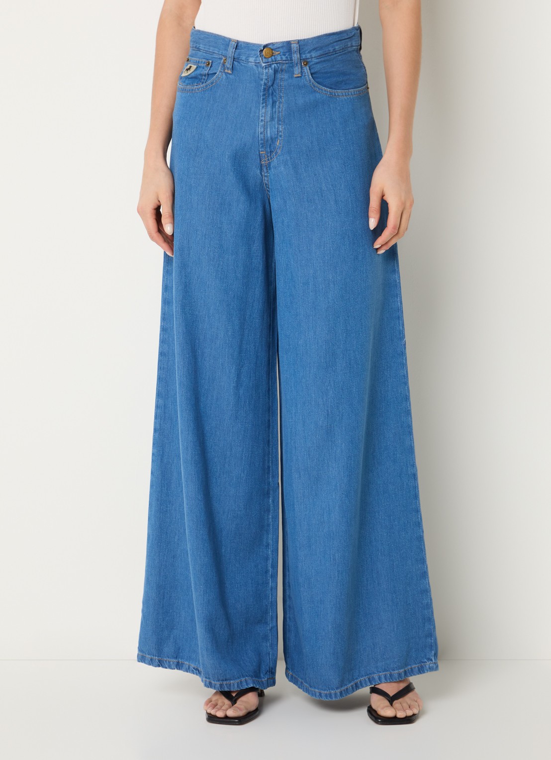 Lois Marlene high waist wide fit broek - detail 4 indigo
