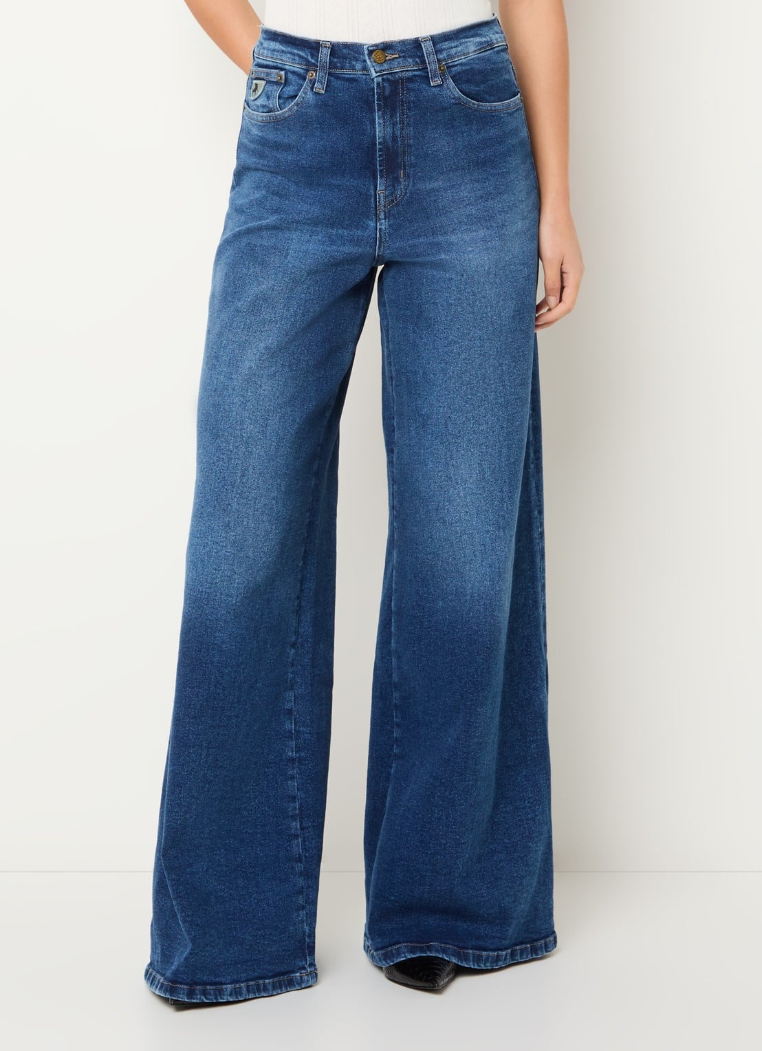 Lois Marlene high waist wide fit jeans met medium wassing - detail 3 indigo