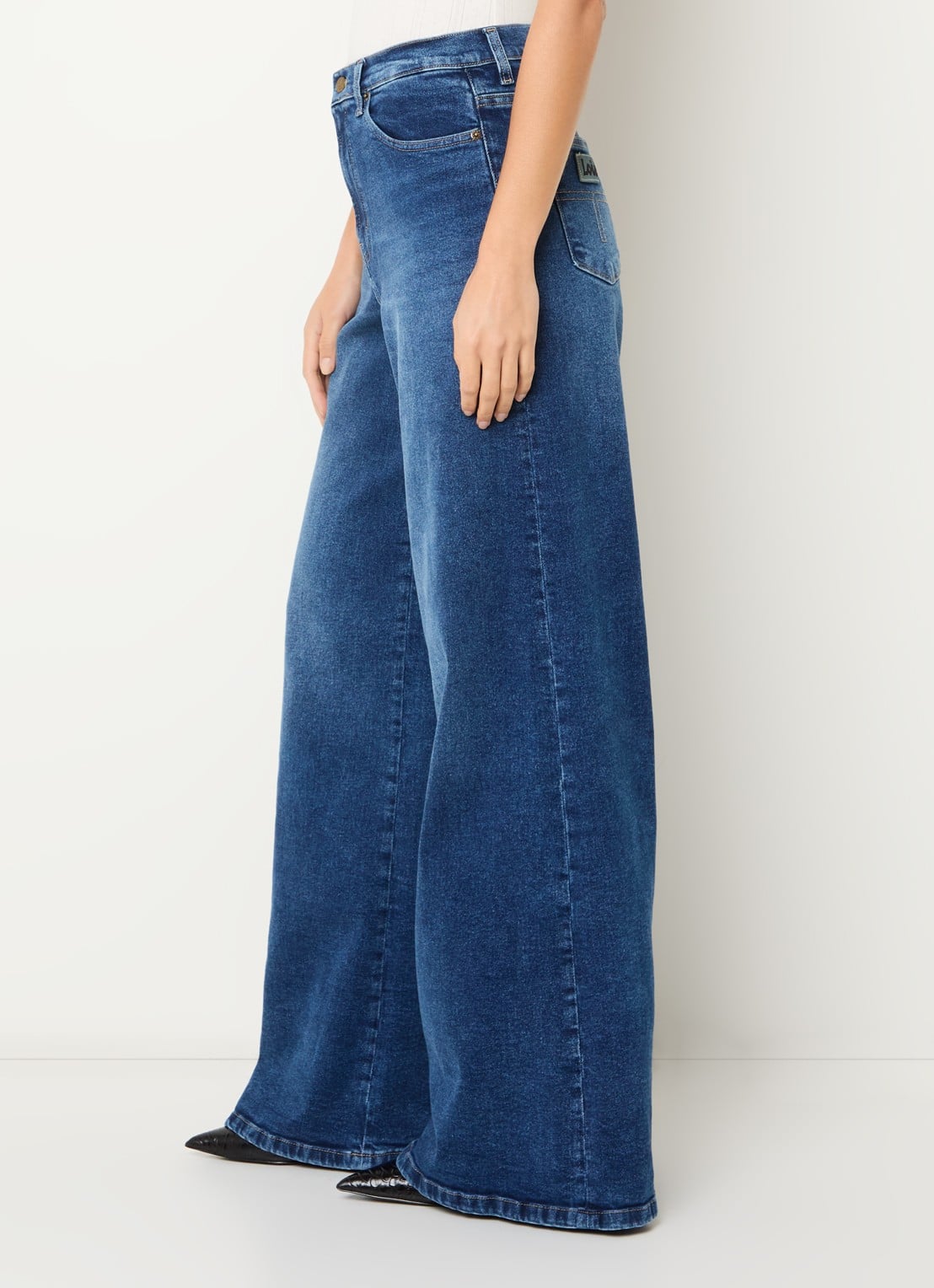 Lois Marlene high waist wide fit jeans met medium wassing - detail 4 indigo
