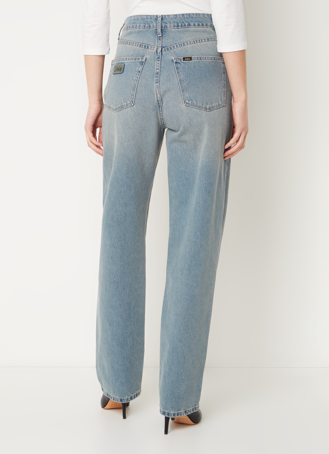 Lois Maya high waist straight leg jeans met medium wassing - achterkant 5 indigo